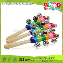 2015Cheap Y Hotsale Colorido Jingle Bells Stick bebé instrumento de juguete